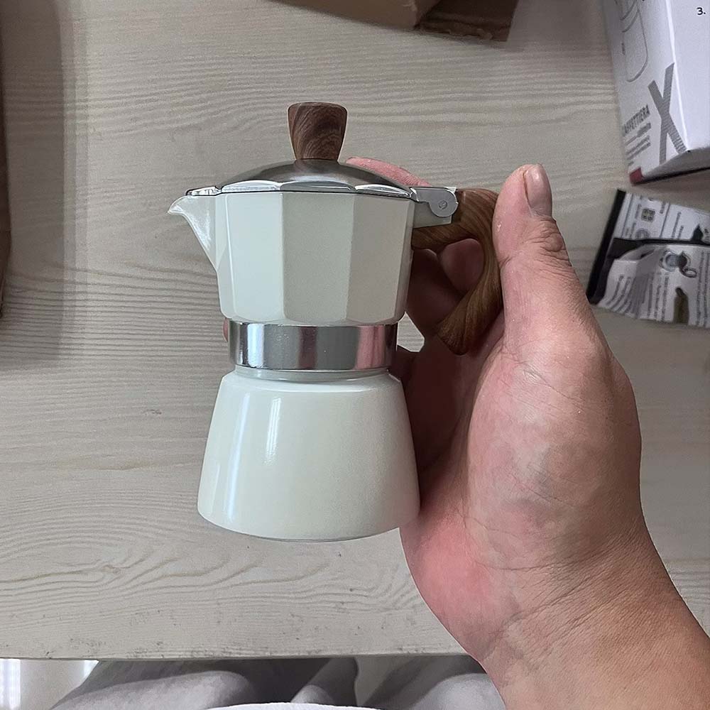 Moka Pot Stove - صانعة قهوة إسبريسو إيطالية من الألومنيوم،