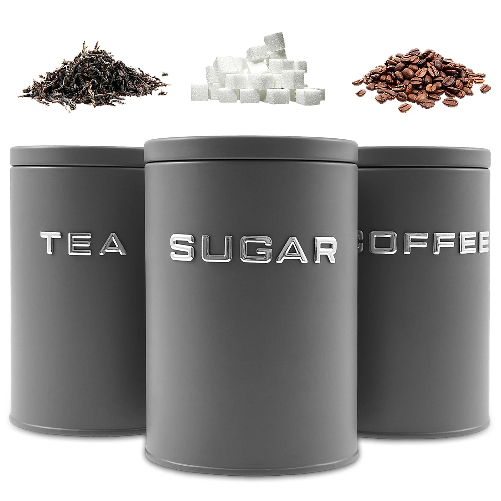 Coffee Tea Sugar - 3 قطعة علبة الشاي والقهوة والسكر