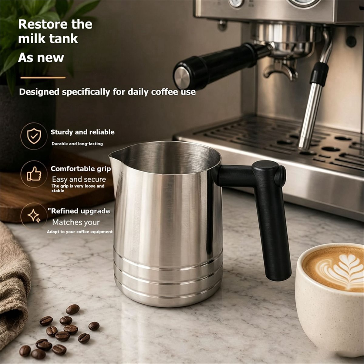 مقبض بديل لإبريق رغوة الحليب ل - مراجعة Barista Milk Jug وسعره