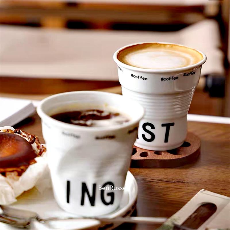كوب قهوة سيراميك مجعد غير منتظ - مراجعة Coffee Tea Name وسعره
